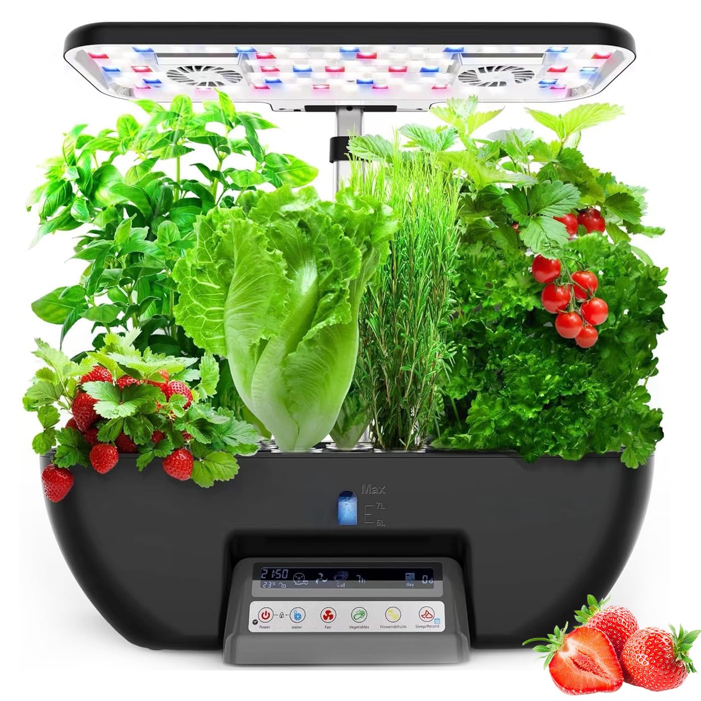 ZHJOPP Hydroponics Growing, 17 Holes Indoor Herb Garden with Vegetables, Fruits & Flowers Mode, Self-circulation Water