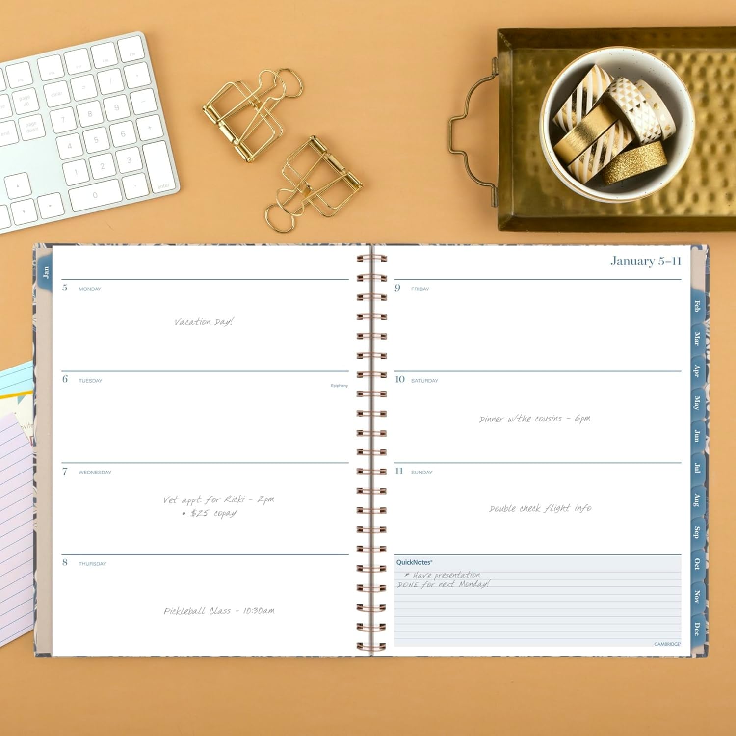 Cambridge® Elizabeth 2026 Weekly Monthly Planner, Large, 8 1/2" x 11"