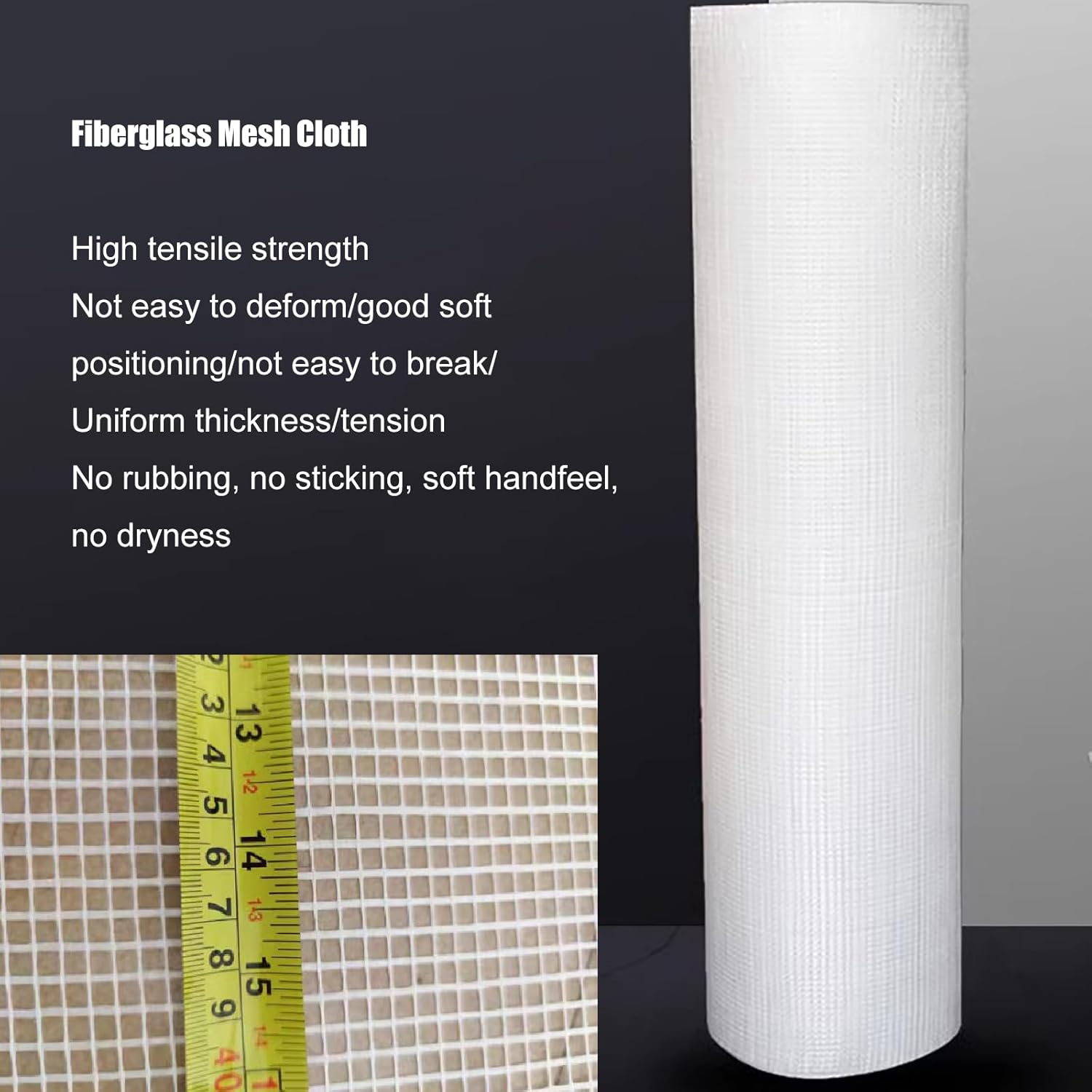 Fiberglass Mesh Enhanced Wall Reinforcement Easy Installation Anti-Cracking Plastering Mesh for EIFS, Stucco, Tiling Gypsum Durable Fiber Glass Cloth Mat(Size:1 * 100m / 39in*328ft)