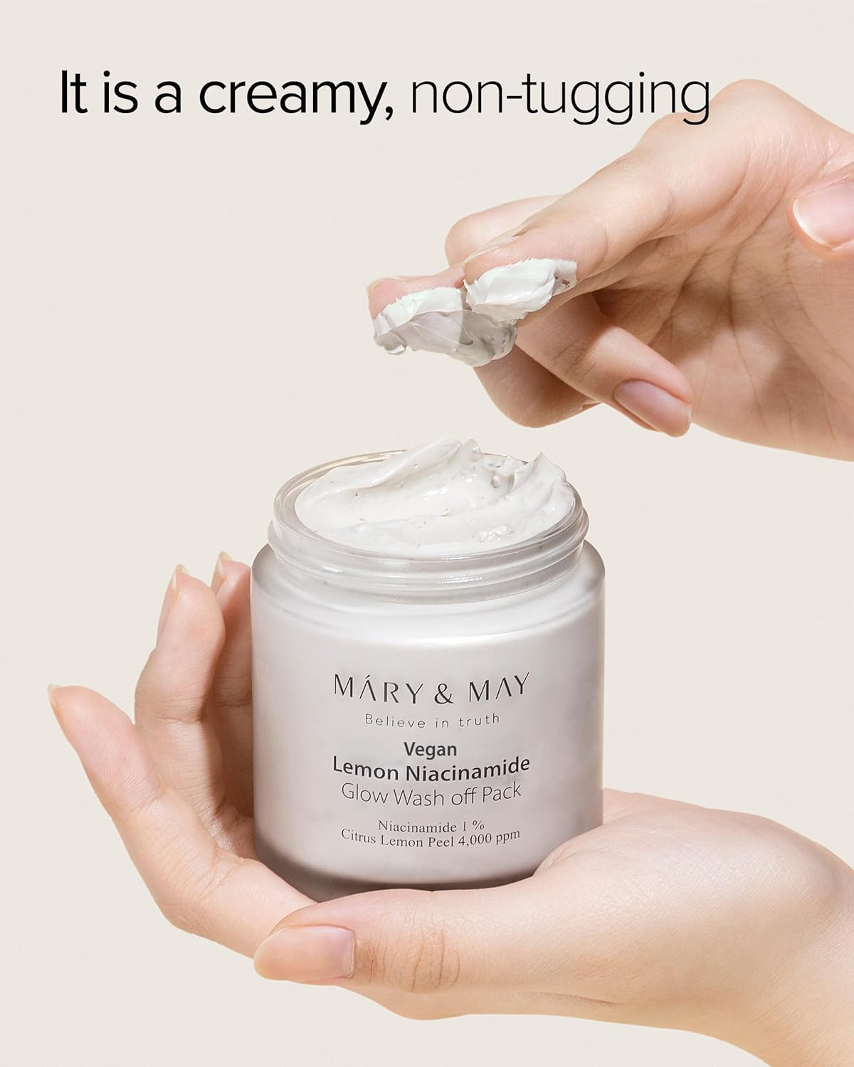 Mary&May Lemon Niacinamide Glow Wash Off Pack - Vitamin C Clarifying, Sebum Control, Deep Hydration - Korean Skincare, EWG Green Grade, Hypoallergenic, 4.23oz.