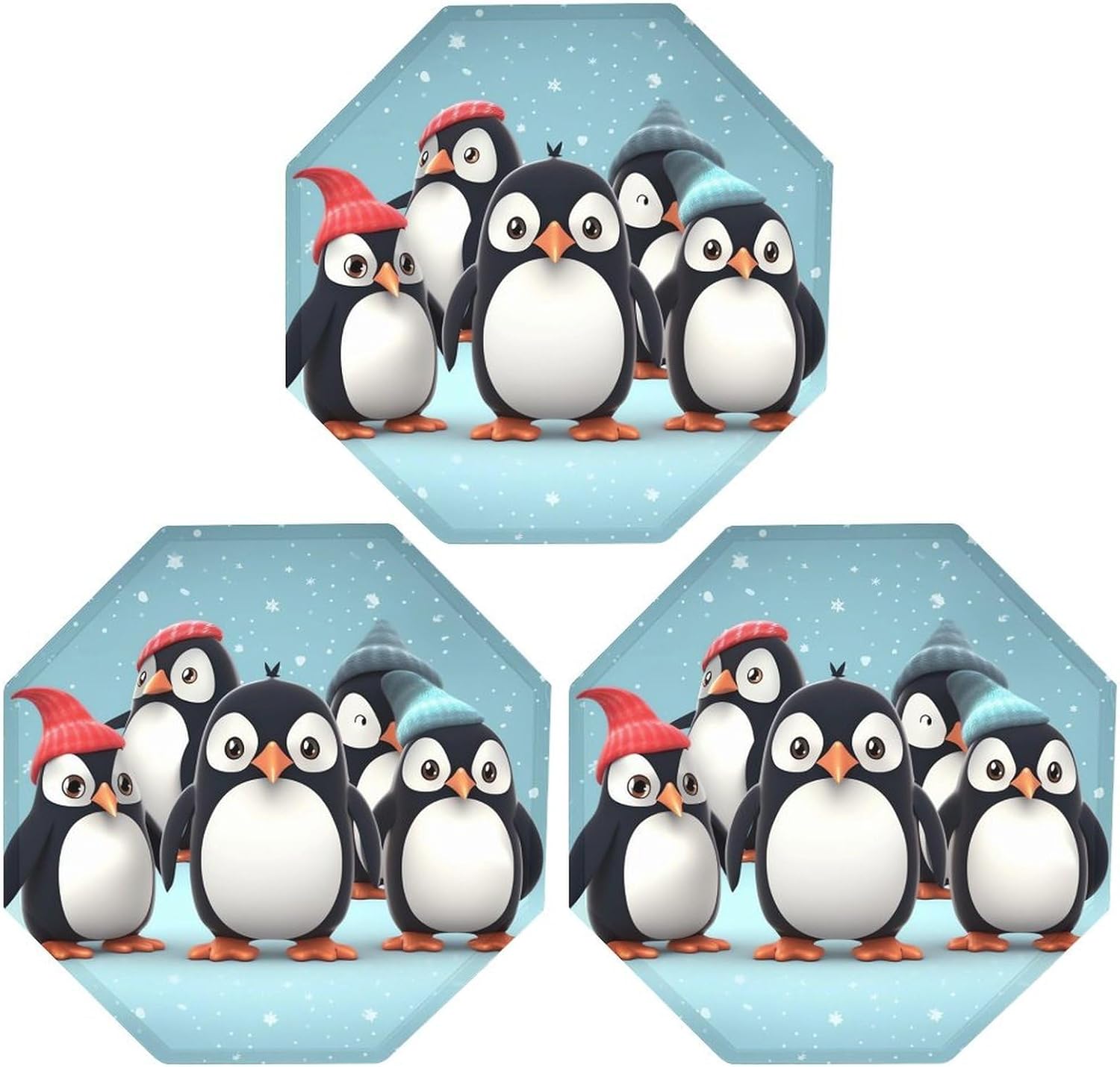 Ctagon Metal Sign for Home, Modern Display Plate for Kitchen, Cute Penguins Plates Accent Hanging Wall Decorations 3PCS for Living Room, Bedroom, Hallway, Hotel
