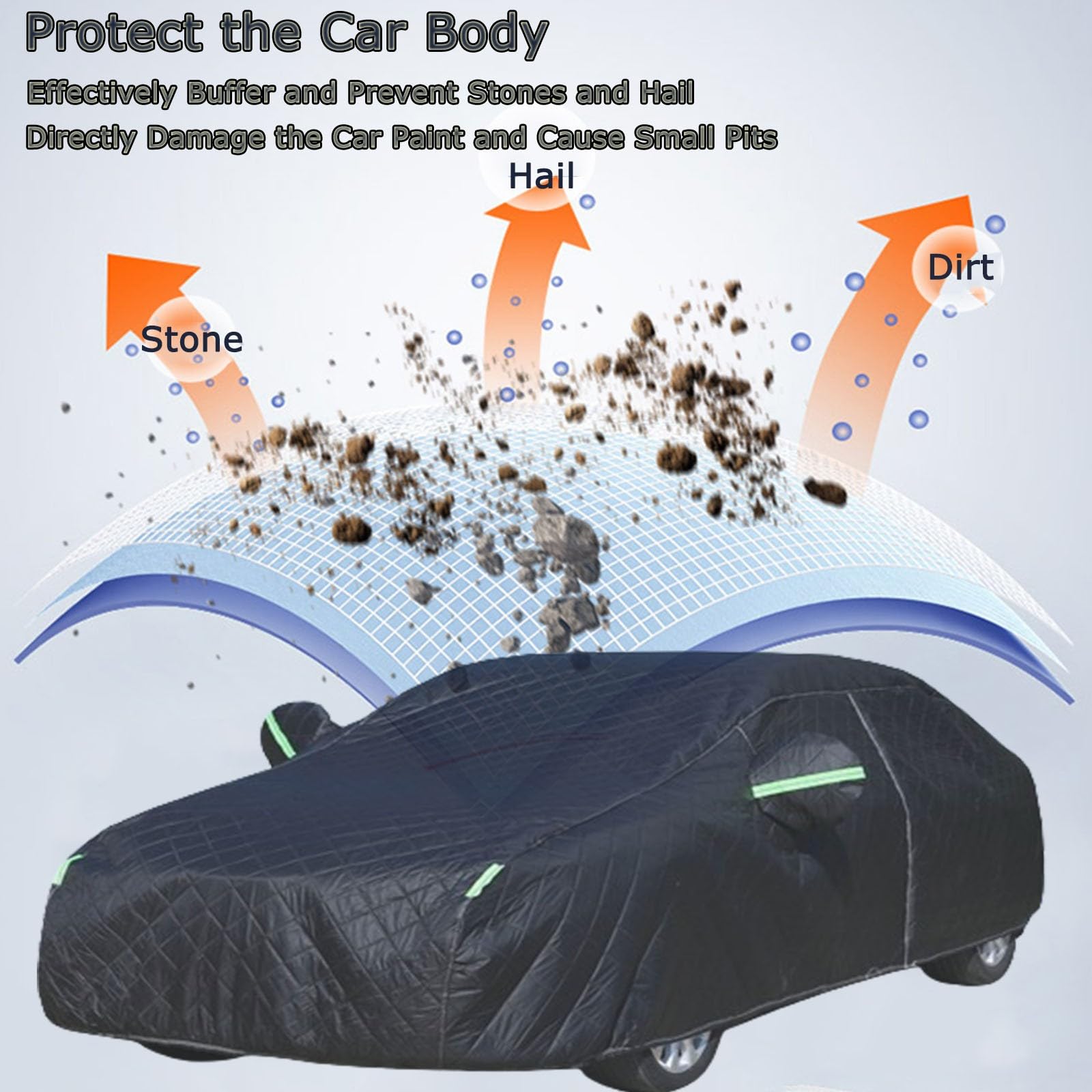 Funda Coche Antigranizo para Toyot Rav4,Funda Coche Granizo contra Polvo contra Granizo Impermeable Y Sol Invierno Protector Exteriores Y Coches Cubierta