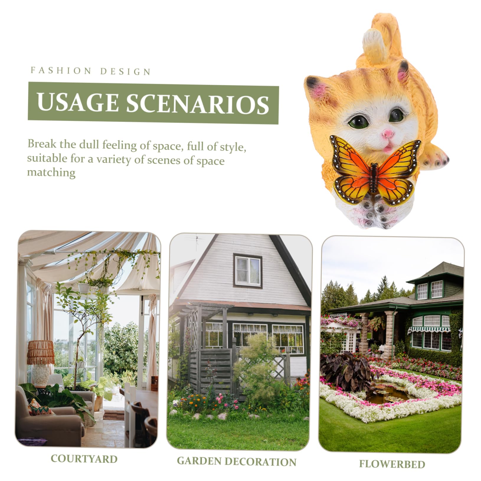 Toddmomy Kleine Katzenfigur aus Kunstharz, Realistische Gartenstatue Gelb | Katzendeko für Raumgestaltung, Einzigartige Feine Form, Sammelstück für Lehrer und Sammler