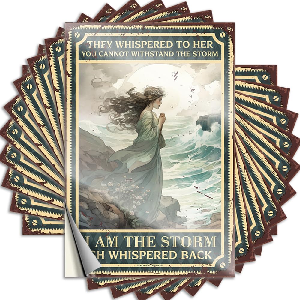 Rooms Decorations, Tattoo Water Laptop They Whispered to Her You Cannot Withstand The Storm | Book Waterproof Vinyl Stickers(6X9CM)