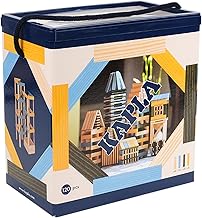KAPLA - Jeu de Construction avec 120 planchettes en Bois colorés (Nature, Bleu Clair, Jaune, Vert), Jeux et Jouet en Bois, dès 2 Ans