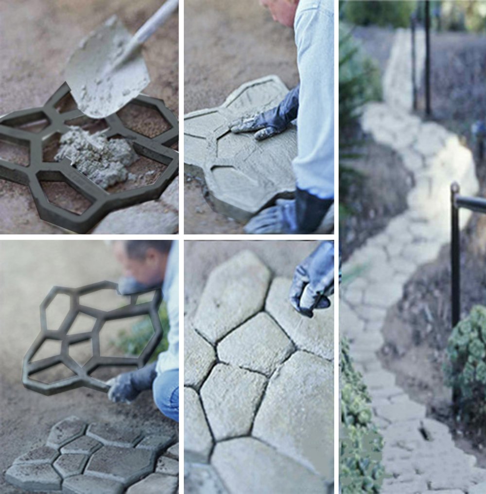 Iso Trade Paving stone mould – cobblestones Medium Paving Concrete Stepping Stone Mould Molds Stones Slabs Garden Patio Driveway Pathmate Pavement Mold Paving Concrete 5174 marca