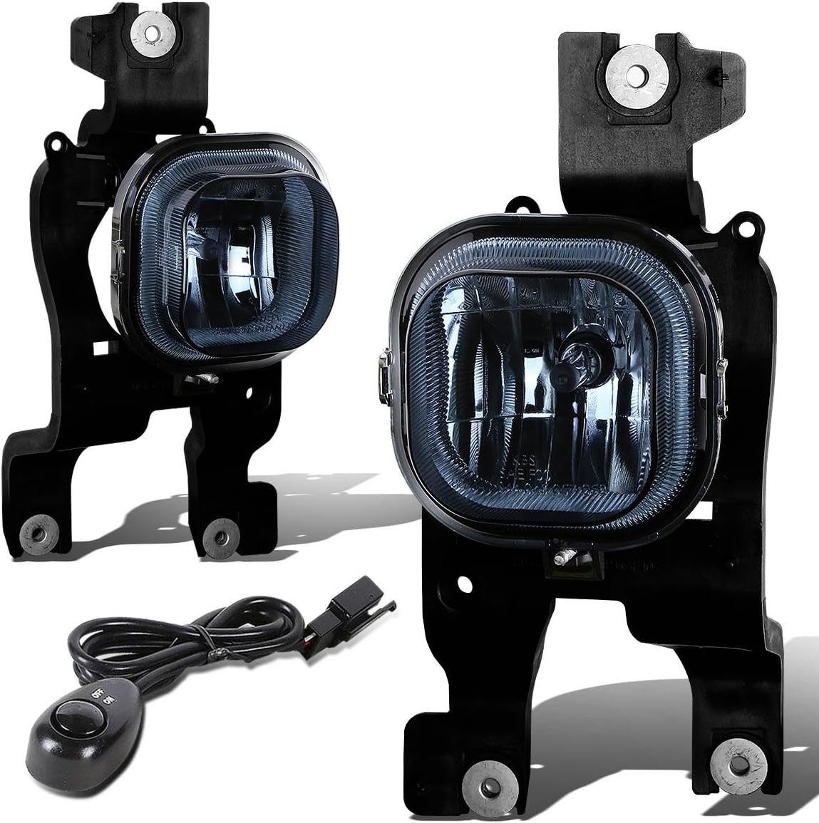 Auto Dynasty Fog Lights Assembly Compatible with 2008-2010 F250 F350 F450 F550 Super Duty Front Bumper Driving Fog Lamps with Switch, Driver and Passenger Side, Smoked Lens