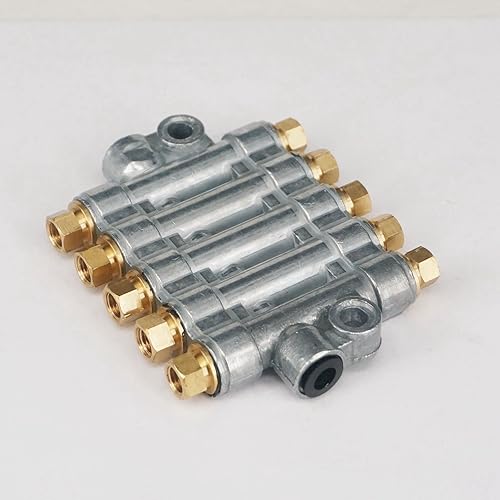 Miniatura 3 de en M8x1 hacia fuera M10x1 5 Maneras Aluminio Lube Pistón Distribuidor Valor Bloque de Colector de Valor para Sistema de Lubricación Centralizado