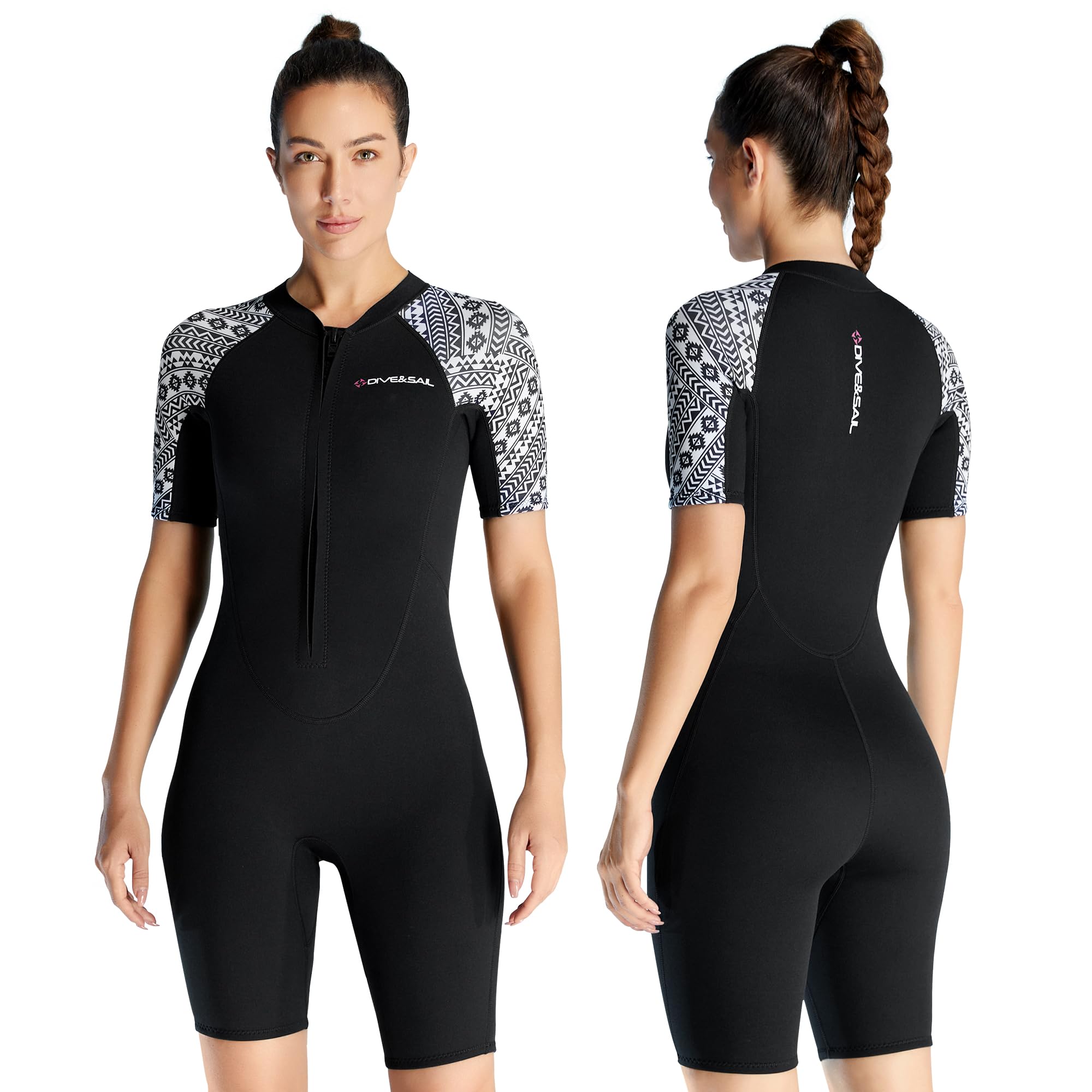 Kurzarm Neoprenanzug Shorty für Herren & Damen 3 mm Front-Reißverschluss Shorty Tauchanzug für Surfen Tauchen Schnorcheln SUP