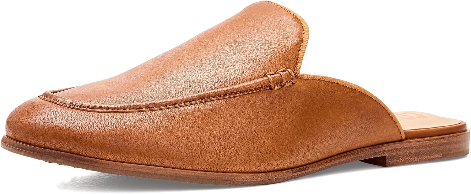 Frye Women's Faith Mule and Faith Chain Mule Premium Leather Slip On Shoes with Cushioned Insole and Lightweight Outsole
