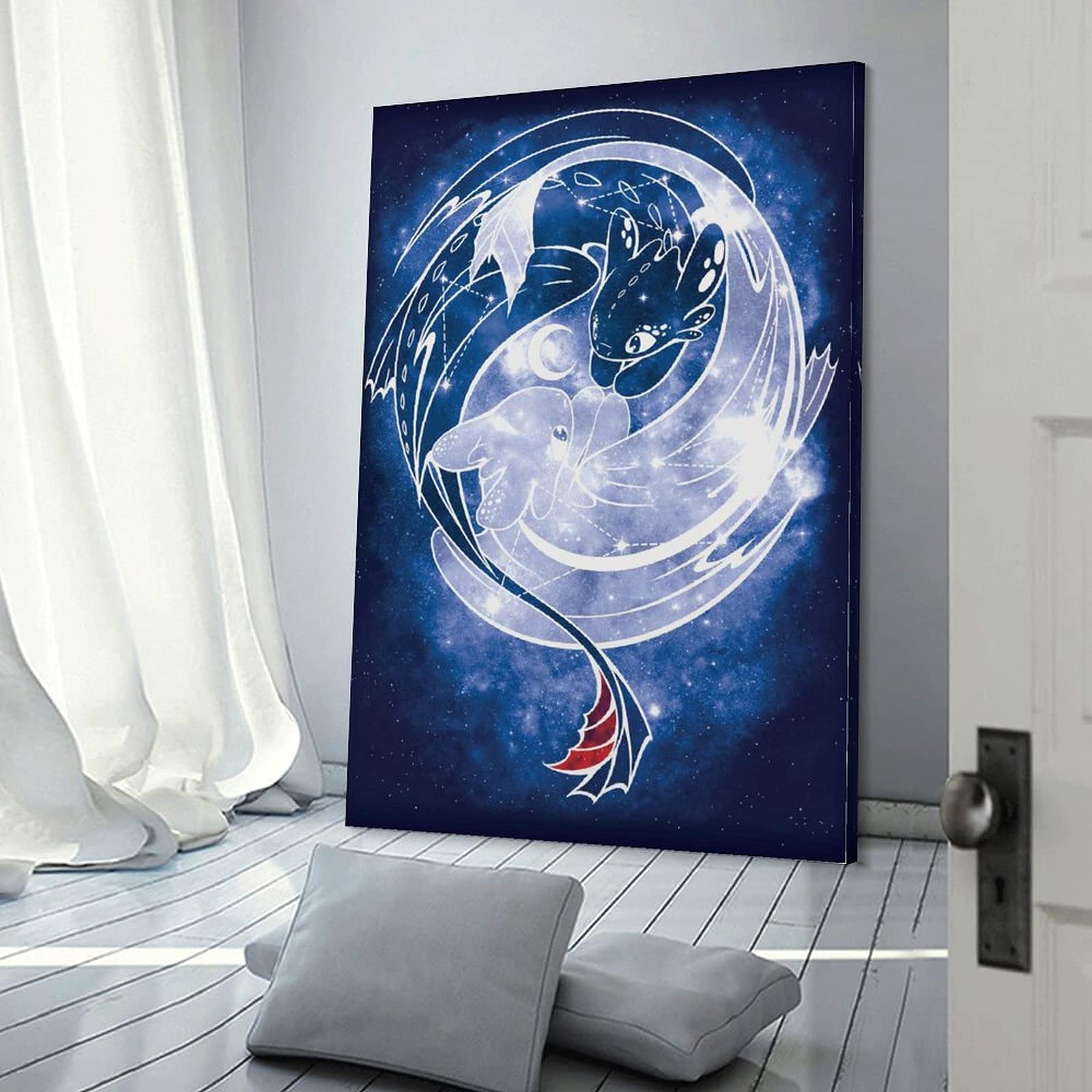 Atmosphere Elektryczne niebieskie plakaty do pokoju płótno sztuka plakat i sztuka ścienna obraz druk nowoczesna rodzina sypialnia dekoracje plakaty 16 × 24 cale (40 × 60 cm)