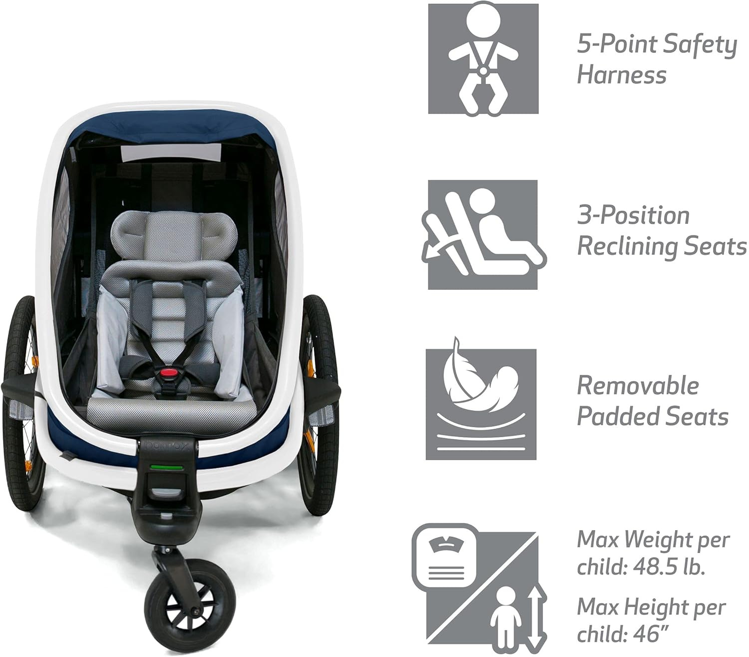 Buy Hamax Outback One Seat Reclining Multi Sport Child Bike Trailer Stroller Jogger Wheel Sold Separately Online In Indonesia B084b1ynvb