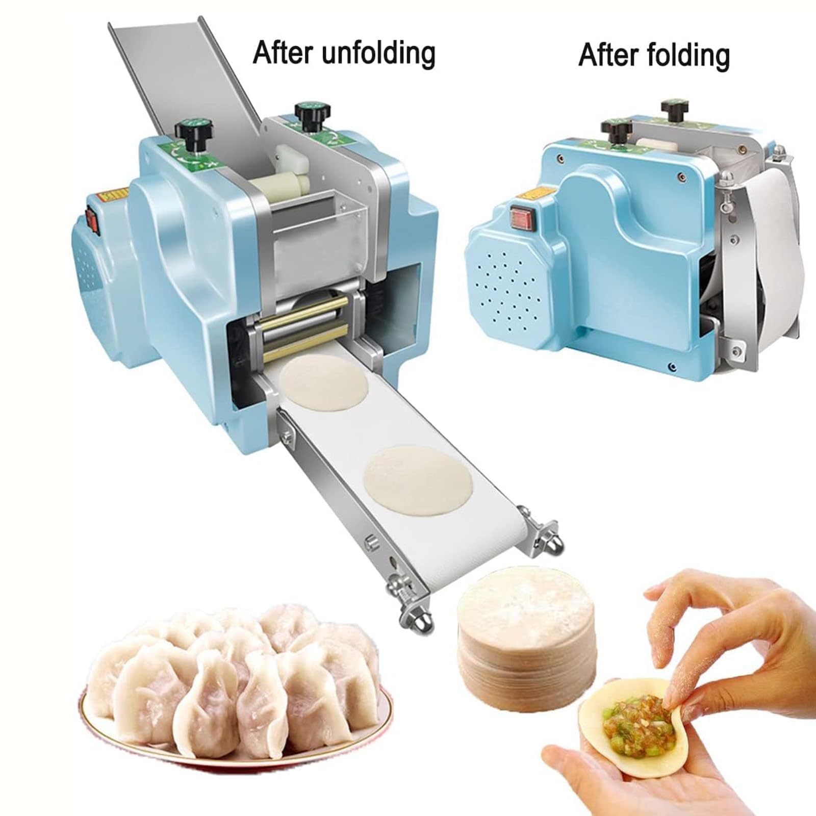 Macchina per La Pelle di Gnocchi Commerciale da 140w, Macchina Elettrica per Involucri di Gnocchi, 50-60 Pezzi/Min, Macchina per La Pelle di Gnocchi per Ristorante,Squaremold