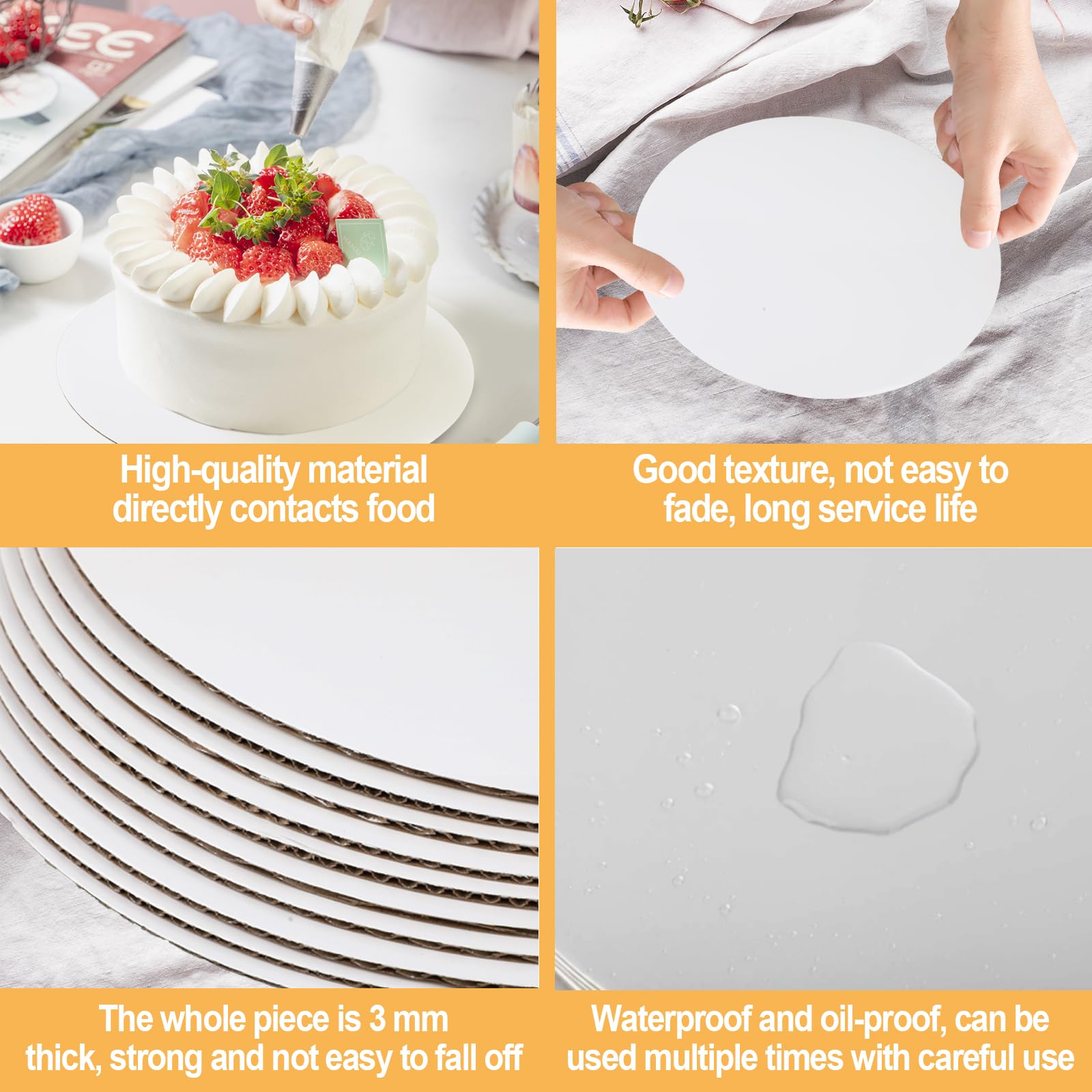 Lot De 10 Cake Boards Ronds 30 Cm (12 Pouces) – Supports Gâteau Solides Et Réutilisables, Idéal Pour Anniversaires, Mariages Et Fêtes