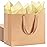 SHIPKEY 12 Pack Large Brown Gift Bags, 5 Senses Kraft Bags with Golden Tissue Paper, 12.5x4.5x11 Inches Paper Bags with Handles (32x11.5x28cm)