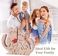 Vista 2 de Rompecabezas de madera personalizado con nombres familiares de 2 a 8, rompecabezas de madera de gato, rompecabezas de madera personalizable