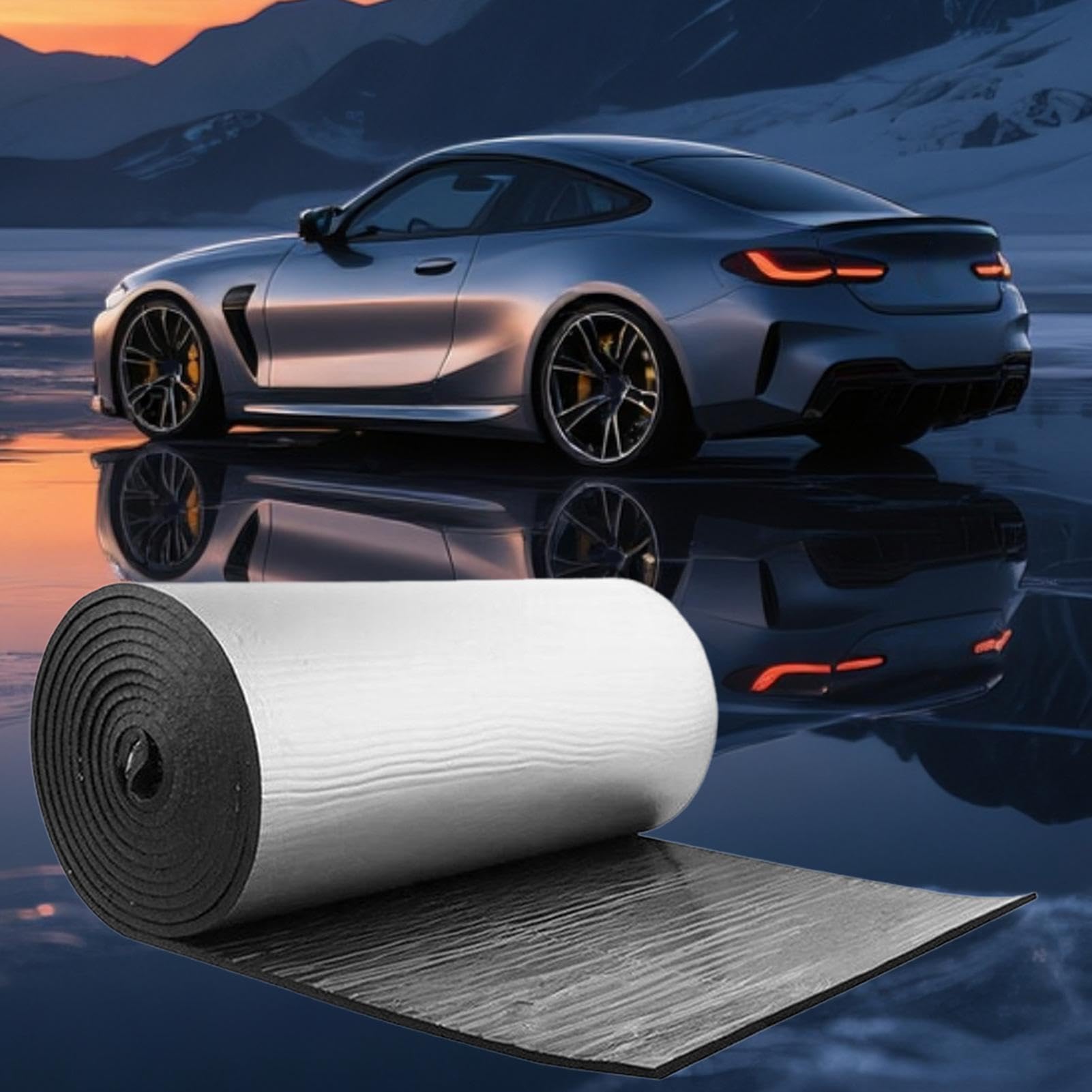 Auto-Sounddämmmatte 200x50 cm selbstklebend & zuschneidbar zur | Dämmmaterial für Wohnmobile für Türen Motorhaube Kofferraum Fahrwerk Sommer Winter