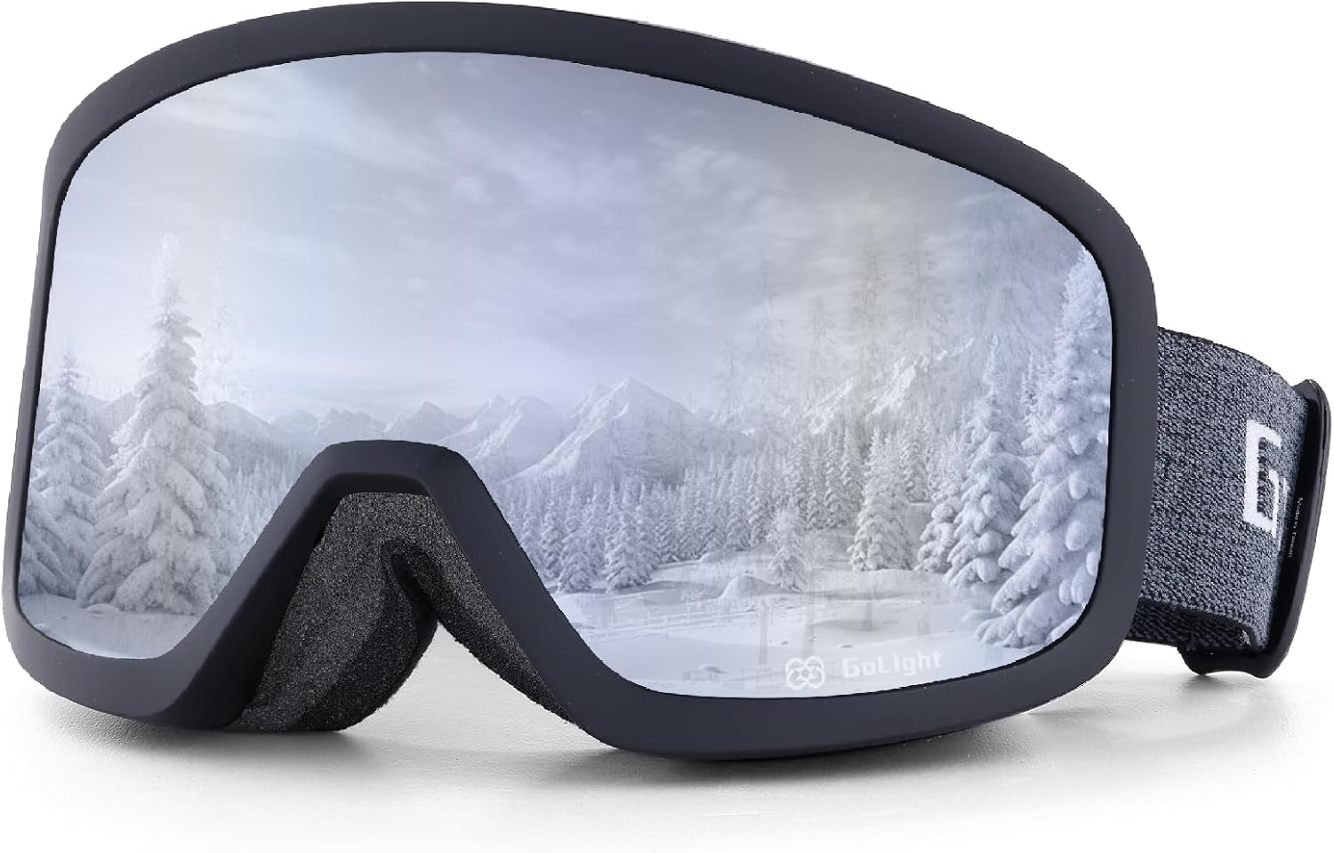 GoLight Low Bridge Fit Ski Goggles – Asian Fit, Anti-Fog Double Lens, UV400 REVO Lens, Triple-Layer Foam for All-Day Skiing