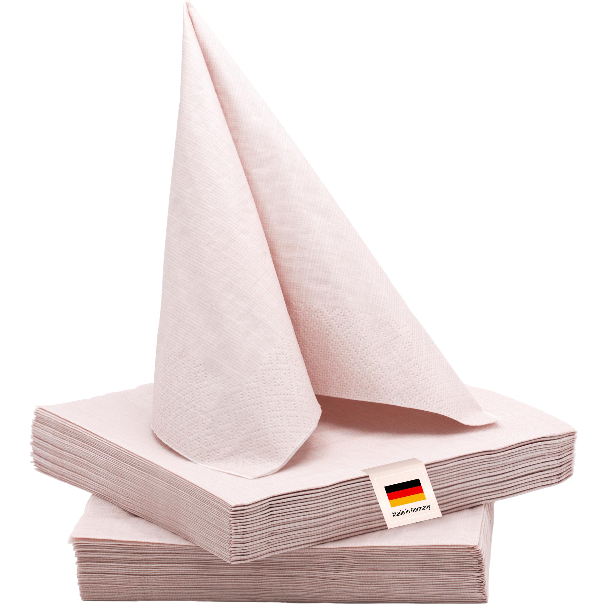 100% Mosel Servietten, 40 Stück (33 x 33 cm), in Blush Rosé, edle Tischdeko für Hochzeit, Kommunion, Konfirmation, Taufe & Geburtstag