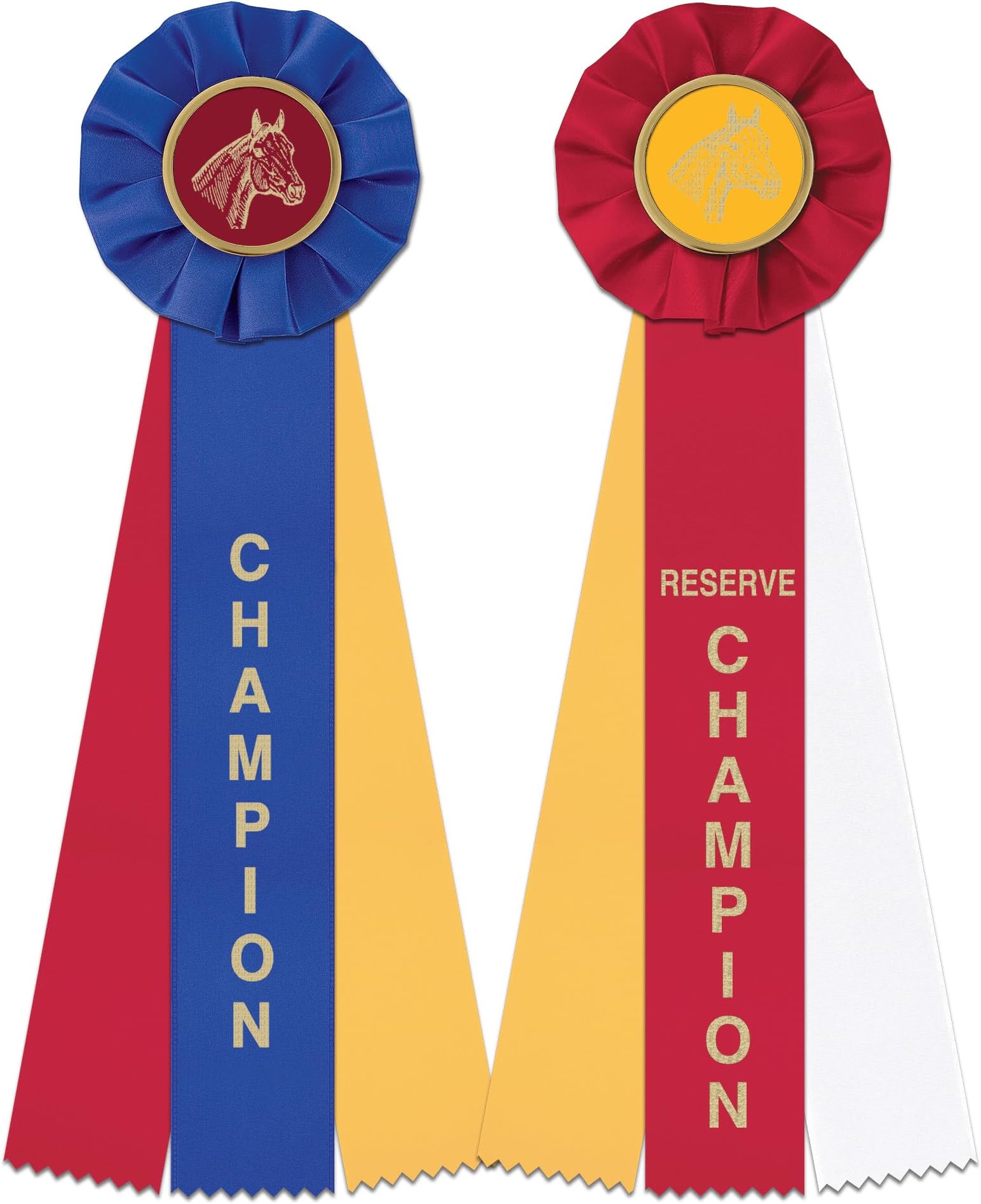 Hodges Badge Company, Inc. Champion & Reserve Champion Rosette Award Ribbons - Set of 2 - Made in USA