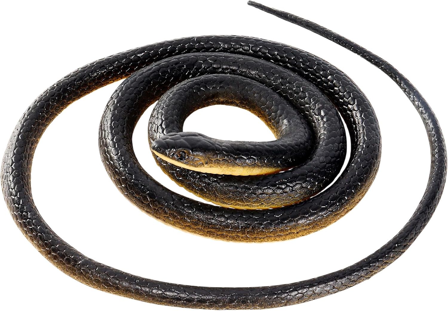 Black Realistic Rubber Snakes, Plastic Snakes Prank Snake Prop for Party Favors, Tricking People, Garden Props Decorations, 48.4in