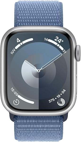 Apple Watch Series 9 [GPS + Cellular] Smartwatch con Caja de Aluminio en Plata de 41 mm y Correa Loop Deportiva Azul Invierno. Monitor de entreno, App Oxígeno en Sangre, Neutro en Carbono - 2