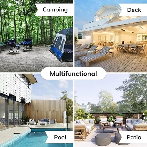 Miniatura 6 de Alfombra reversible de grano de madera rústica para exteriores, alfombra de madera estampada para balcón, terraza, porche, patio, antideslizante,