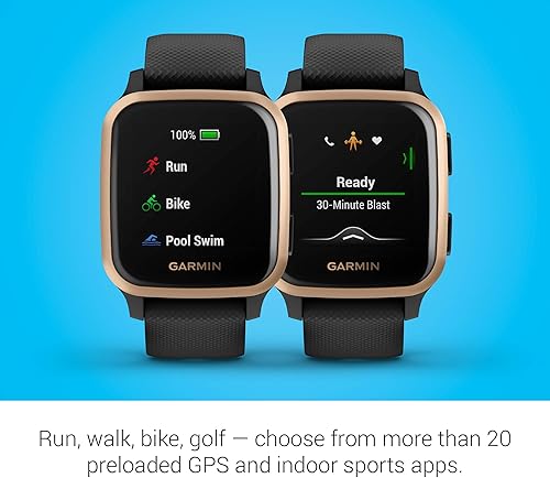 Miniatura 22 de Garmin Venu Reloj inteligente con GPS con monitoreo avanzado de salud y características de fitness Orquídea, púrpura,Negro con banda negra,Oro claro