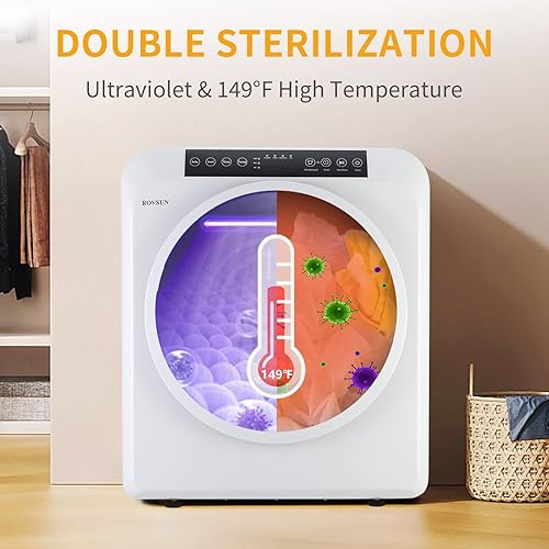 Miniatura 3 de ROVSUN Secadora de ropa portátil de 13.2 libras, 3.5 pies cúbicos de alta gama con pantalla táctil LED, bañera de acero inoxidable para apartamento,