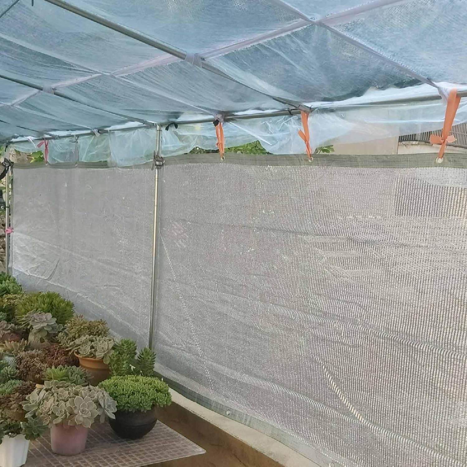 55% Sunblock Aluminum Shade Cloth, Greenhouse Breathable Shade Netting with Grommets, Shade Fabric for Parking Garden Yard Kennel(6.6'x9.8'(2.0x3.0 m))