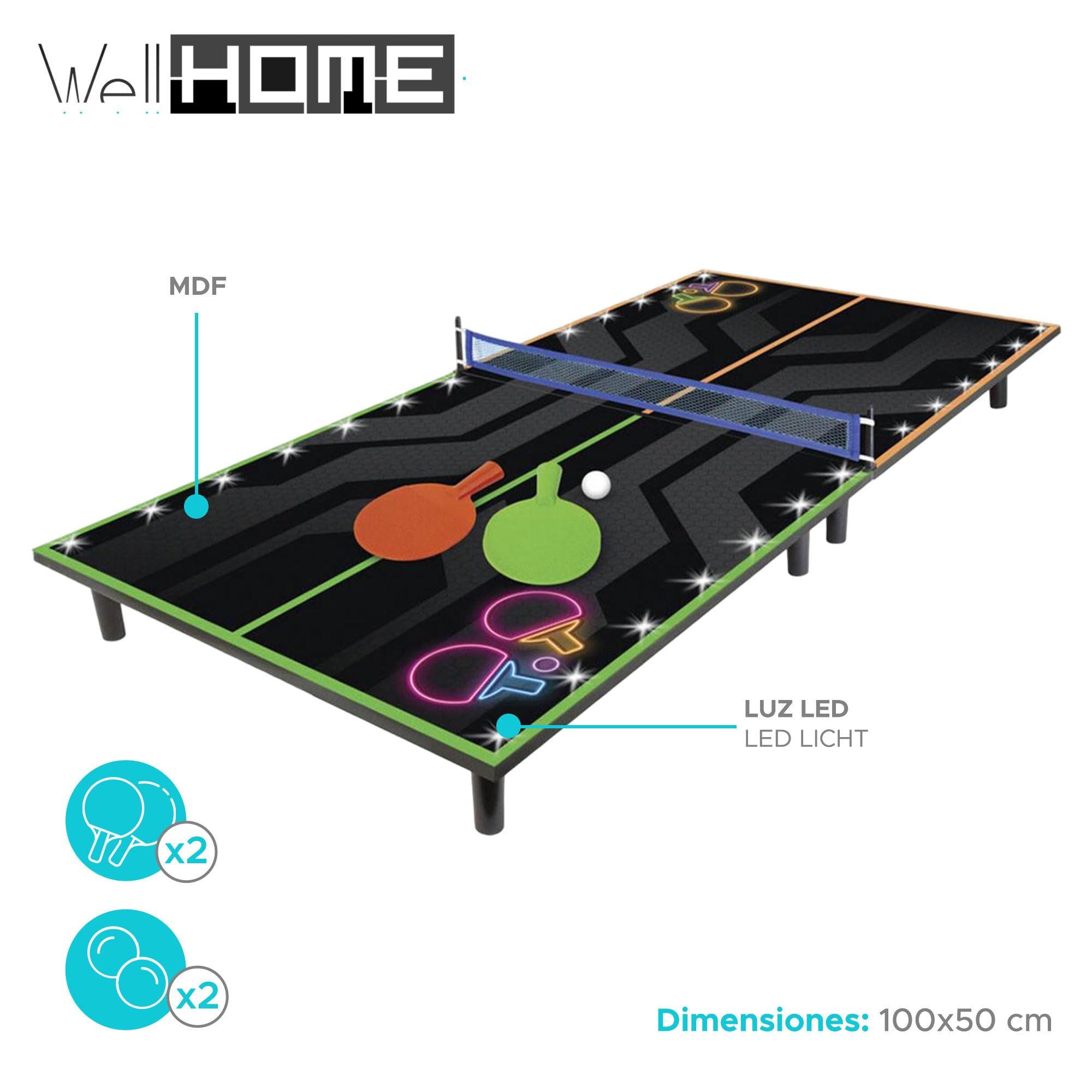 Well Home Juego de Ping-Pong en MDF