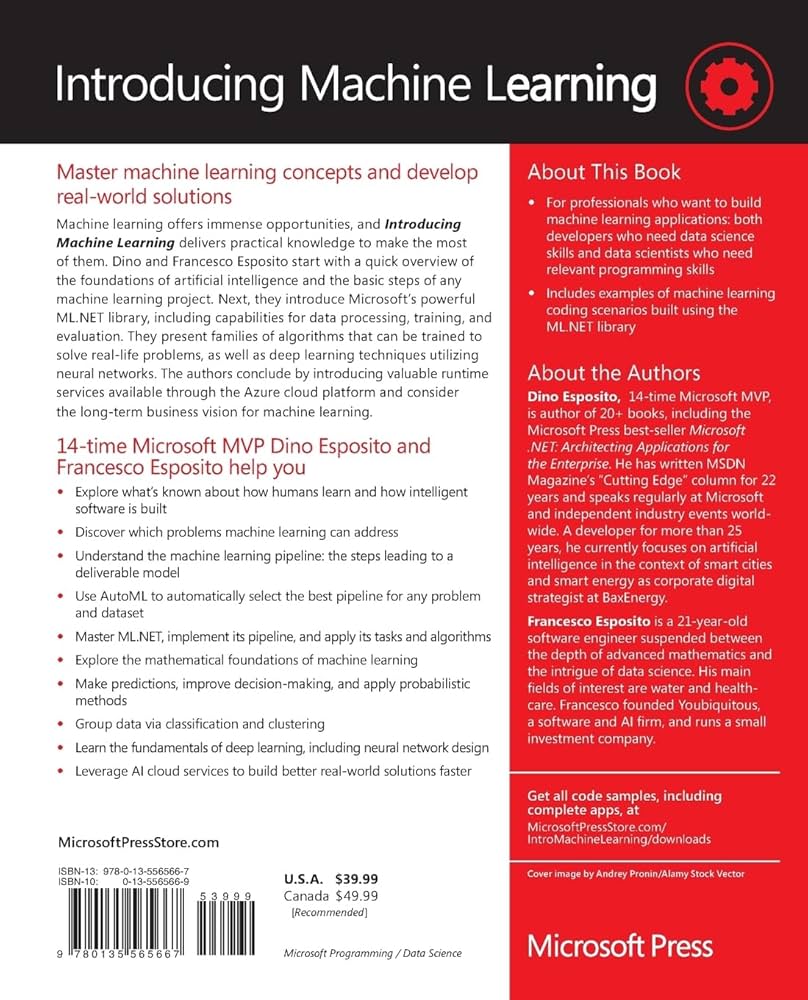 Introducing Machine Learning (Developer Reference): Esposito, Dino