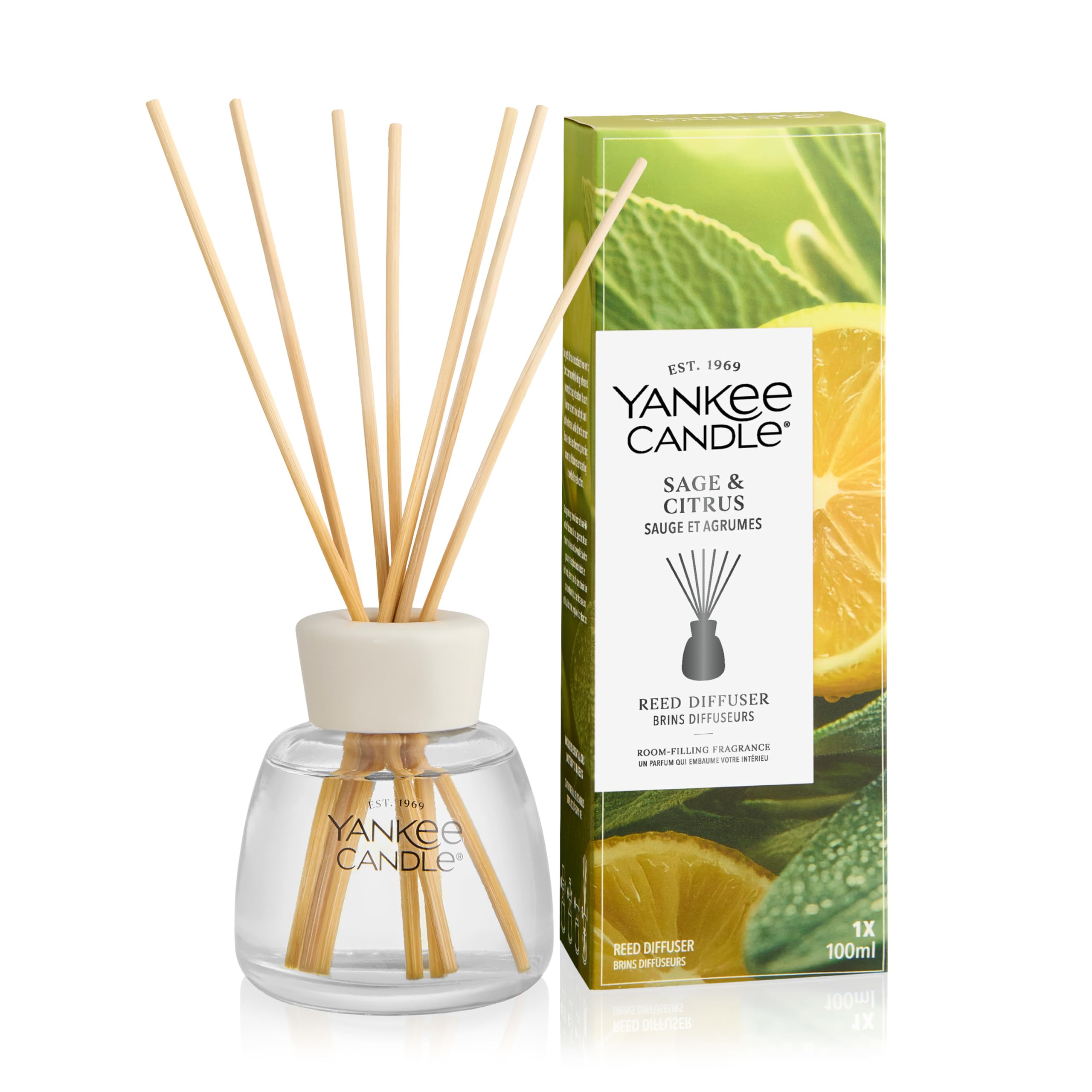 Yankee Candle Reed Diffuser | Sage & Citrus | For Small to Medium Spaces | Up to 10 Weeks of Fragrance