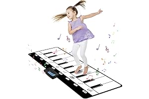 M SANMERSEN Piano Floor Mat: Dance, Sing, and Learn with 8 Musical Instruments