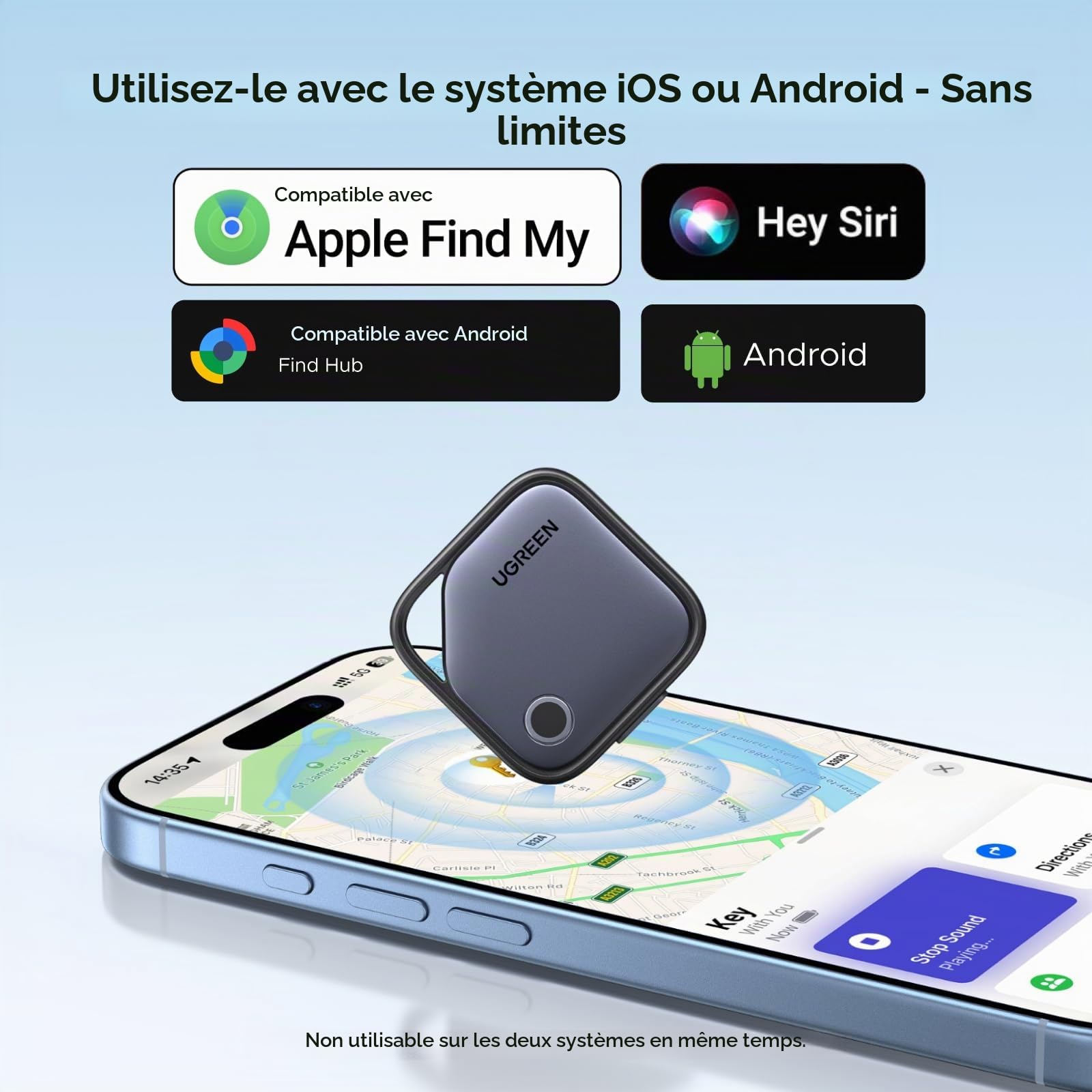 UGREEN FineTrack Slim G Fonctionne avec Android Uniquement et FineTrack Duo Fonctionne avec iOS et Android Lot de 4