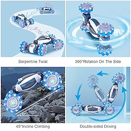 Fosgoit Gesture Sensing RC Stunt Car, Toys for Boys Girls 6-12 Year Old 4WD Remote Control Car 360 Rotate Transform Off-Road Drift RC Toy with Lights Music, 2.4Ghz Hand Control Birthday Xmas Gifts