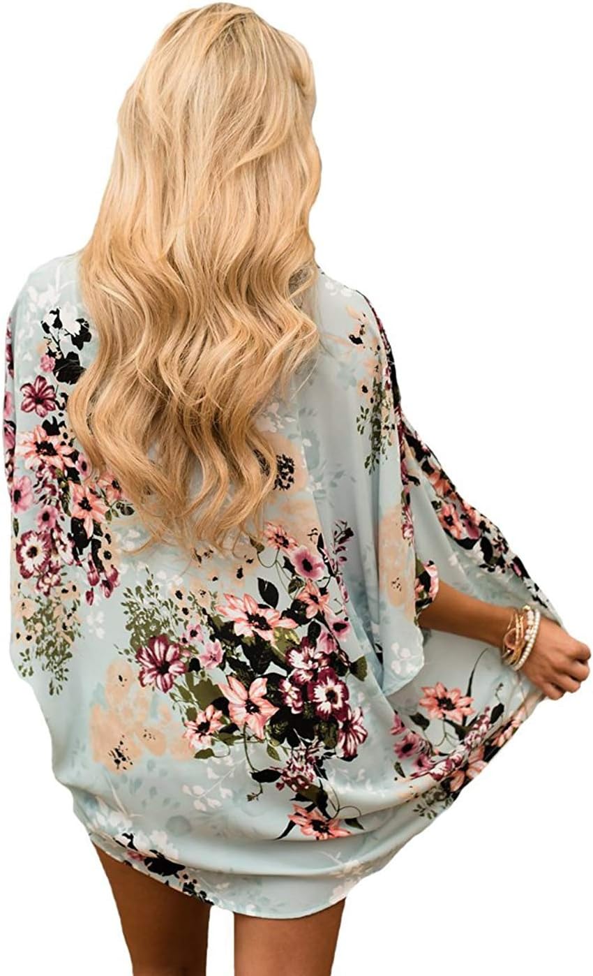 CASURESS Women's Cardigan-Sheer Kimono Loose Summer Floral Print Cover Ups - Image 2