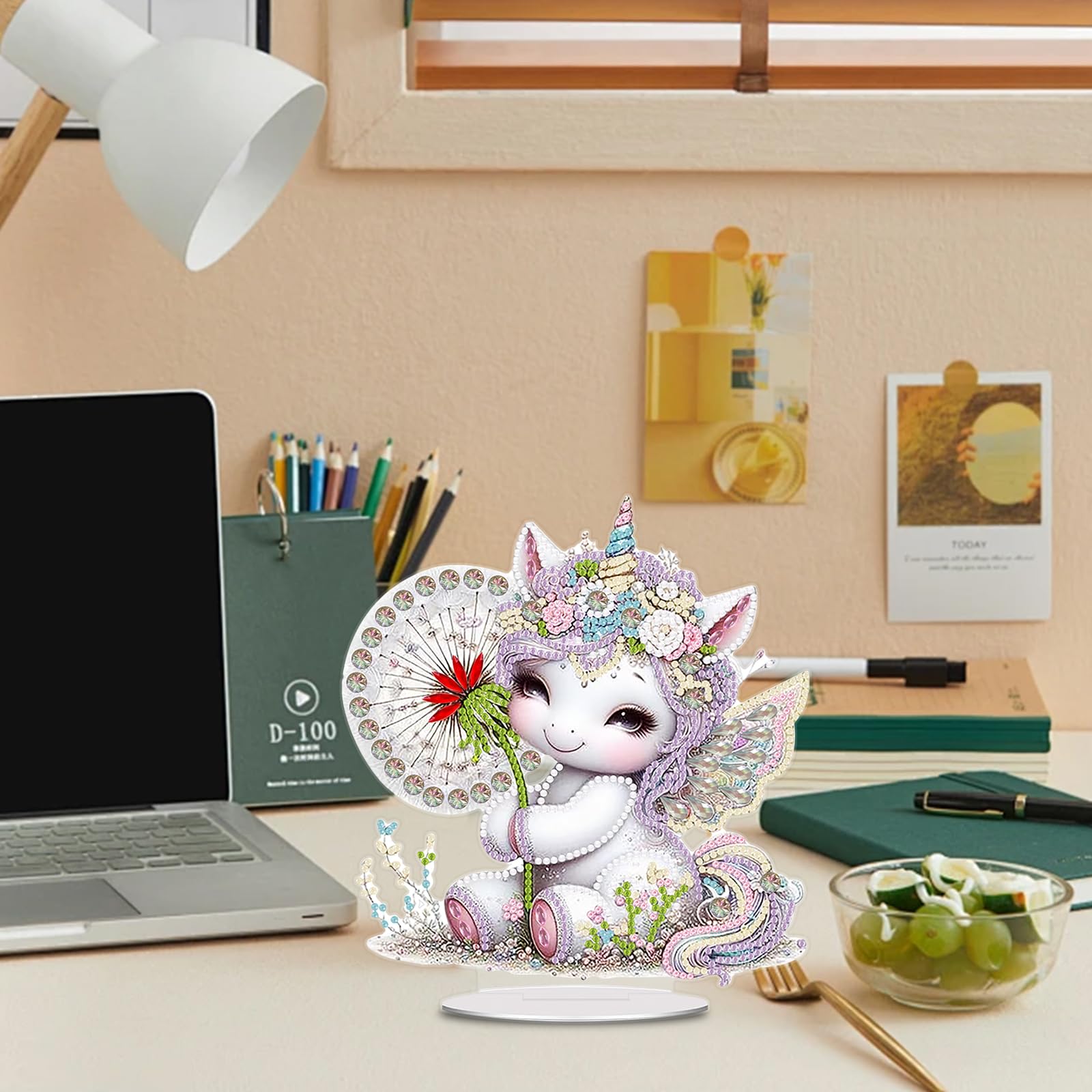 Decorazione Da Tavolo 5D Diamond Painting Fai Da Te – Set Con Tela Adesiva E Diamanti – Motivo Pavoni – Per Principianti