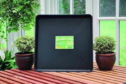 Miniatura 2 de Tierra Garden Bandeja cuadrada, duradera bandeja de goteo y macetas de 1 pieza para mezclar, cultivar y más, 23.5 x 3 x 23.5 pulgadas (negro)