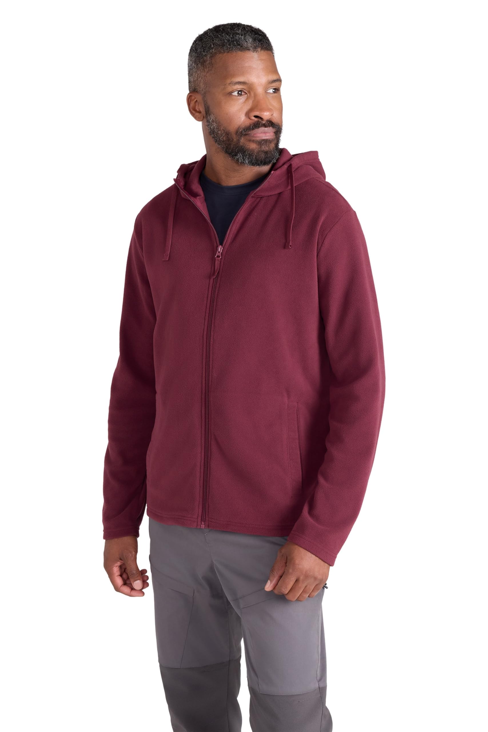 Mountain Warehouse Camber Mens Fleece Hoodie Burgundy 3XL