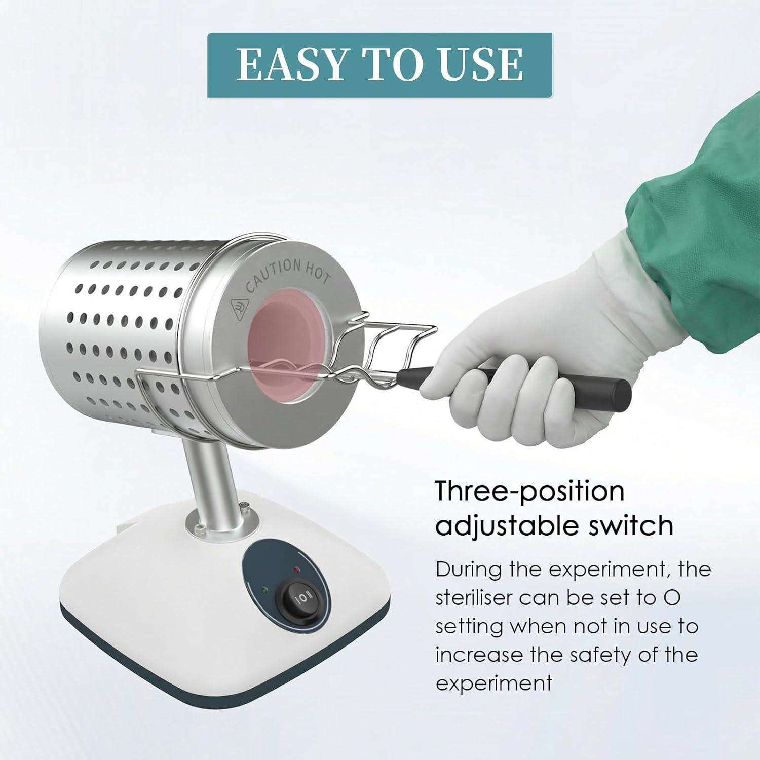 Lab DS-900S Infrared Sterilizer Autoclave Sterilizers Two Adjustable Heating Temperatures 400°C/825°C for Scalpel Needle Inoculating Loop Vaccination Ring,110V 240W