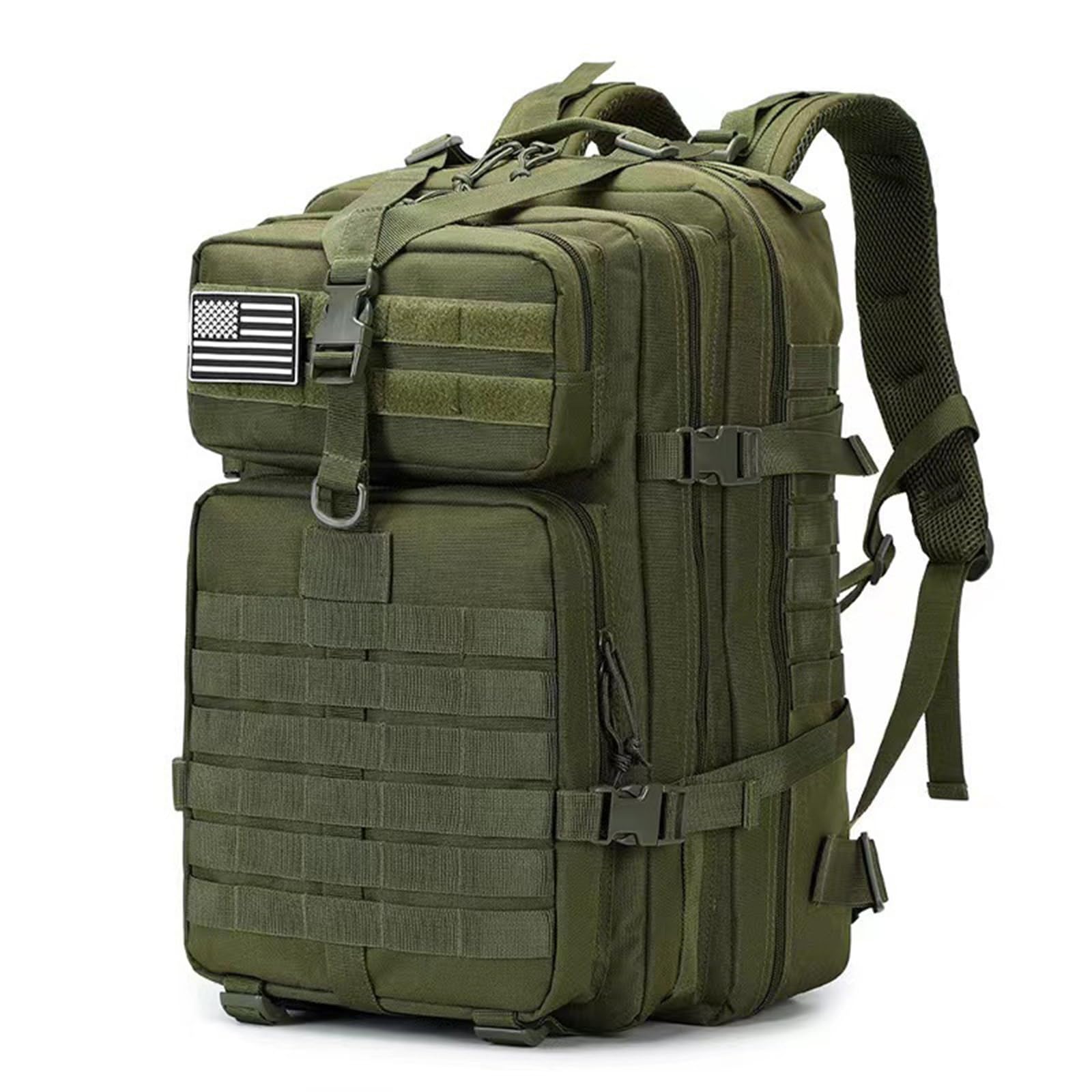 Militär Rucksack Herren 45L Outdoor Taktischer Rucksack Wasserdicht Survival Military Tactical Backpack Wandern Bundeswehr Rucksack für Camping (Grün)