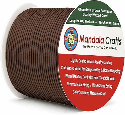 Miniatura 9 de Cuerda Mandala Crafts 0.03 pulgadas 109 yardas para hacer joyería, artesanía, macramé, cuerda de algodón encerado