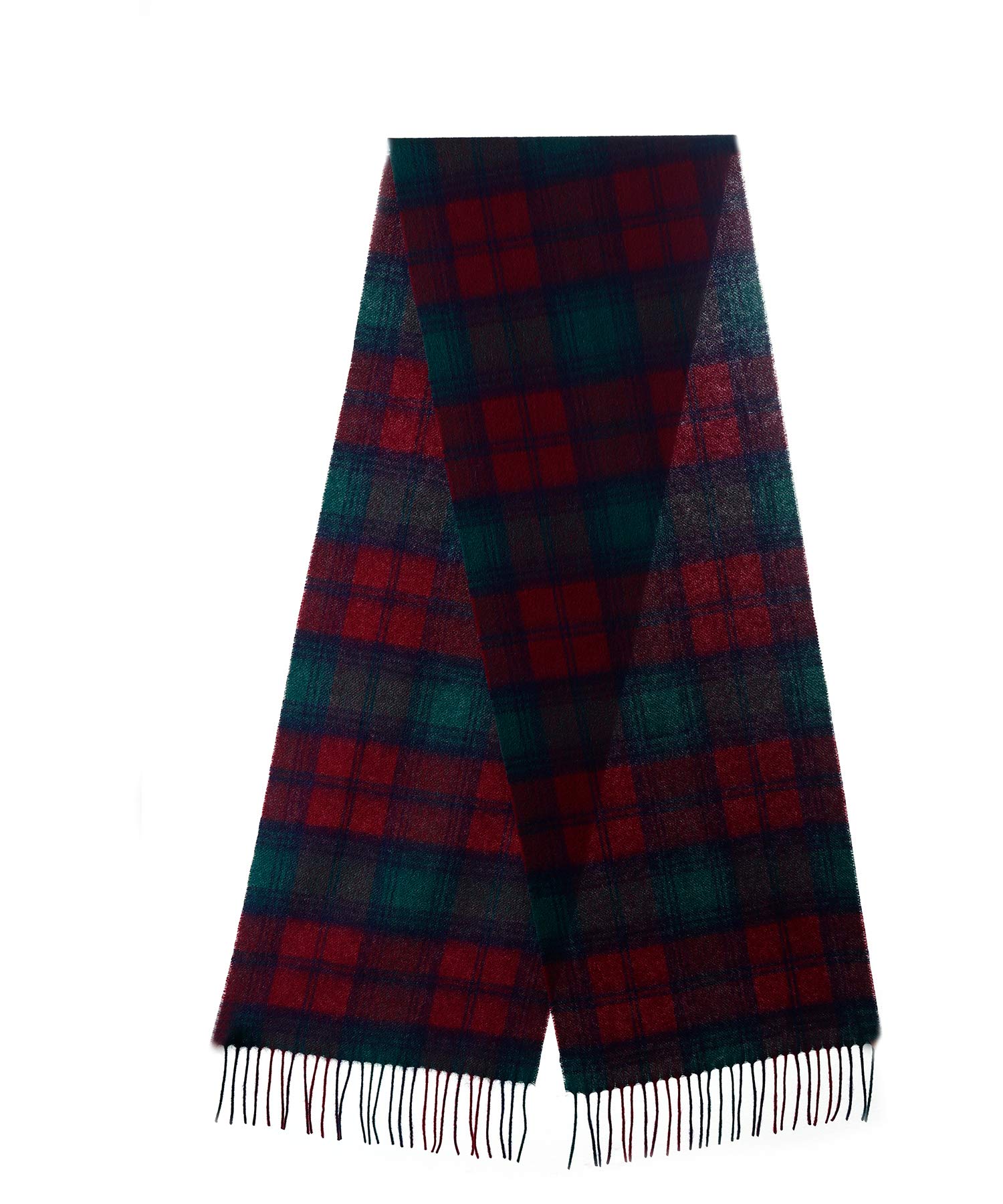 Edinburgh Cashmere Women's Dark Green Soft Lambswool Large (Lindsay) Plaid Exquisite Scarf-30Cmx175cm