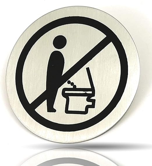 Kerafactum WC Schild im Sitzen pinkeln Bitte setzen Toilettenhinweis Hinweisschild Türschild