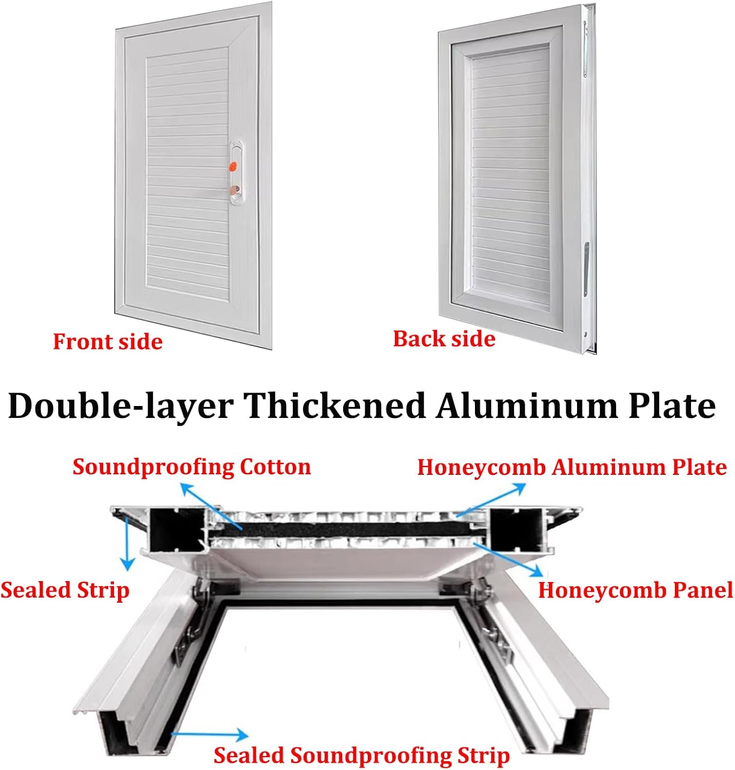 Access Panel for Drywall with Door Handle Aluminum Alloy Wall Concealment Access Box Wall Hole Cover Plate for Plumbing Electrical Cables, Easy Install (White, 16x24in)