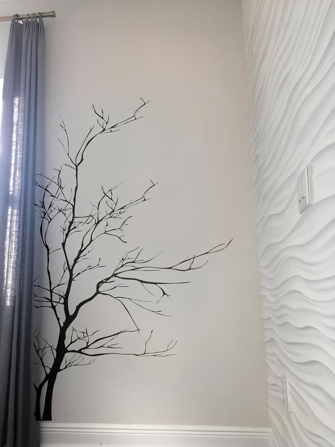 Stickerbrand Nature Vinyl Wall Art Bare Tree Branch Wall Decal Sticker - Black, 96" x 56". Easy to Apply & Removable.