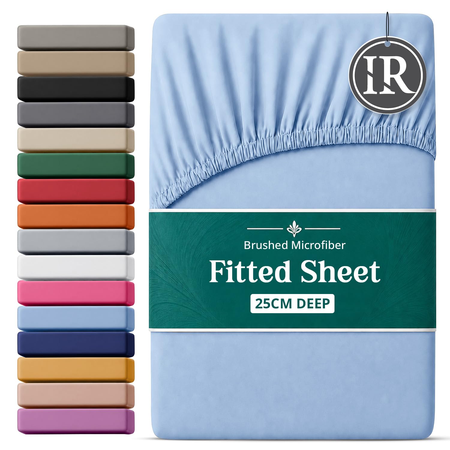 Imperial Rooms Small Double Fitted Sheet 120x190cm, Light Blue - 25CM Deep