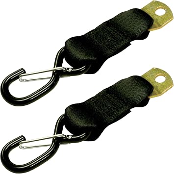 CargoBuckle F14086 S-Hook Adapter Strap for Tie-Downs 2-Pack، Black
