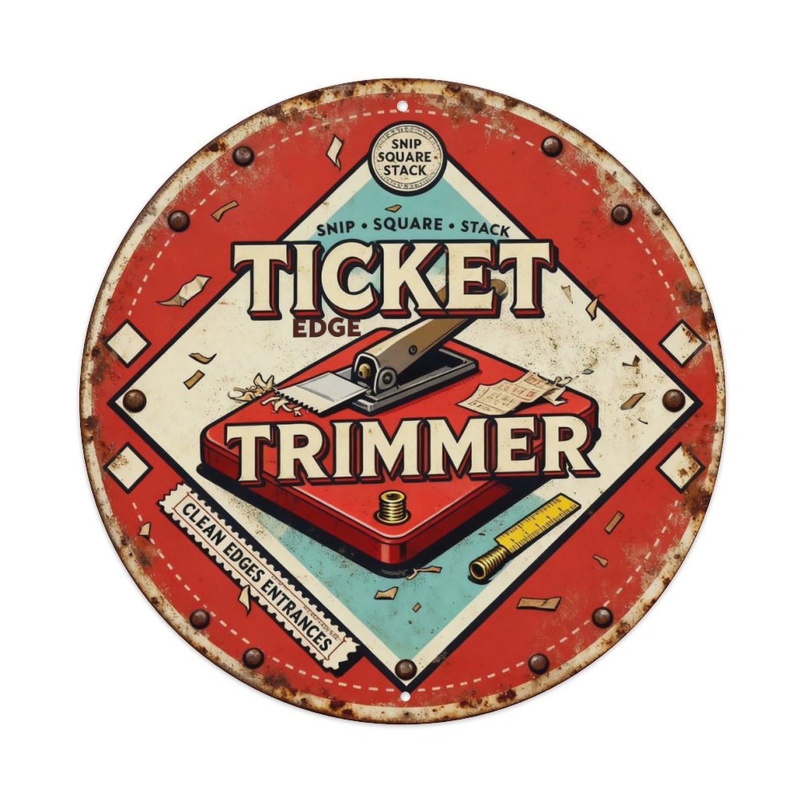 Ticket Edge Trimmer Sign Metal Tin Sign Plaque